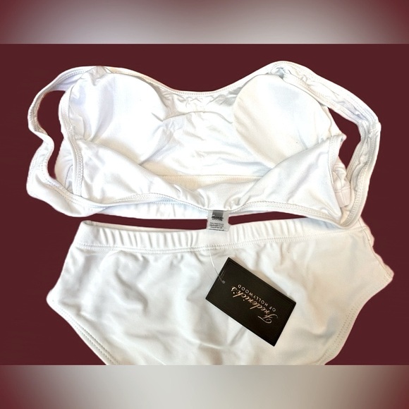 NWT Frederick’s of Hollywood White Vedra Bikini w/Built-In Bra & High Waist, S - Picture 7 of 10